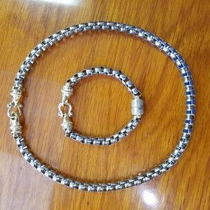 Unique Gold Plated and Rhodium Loop chain set